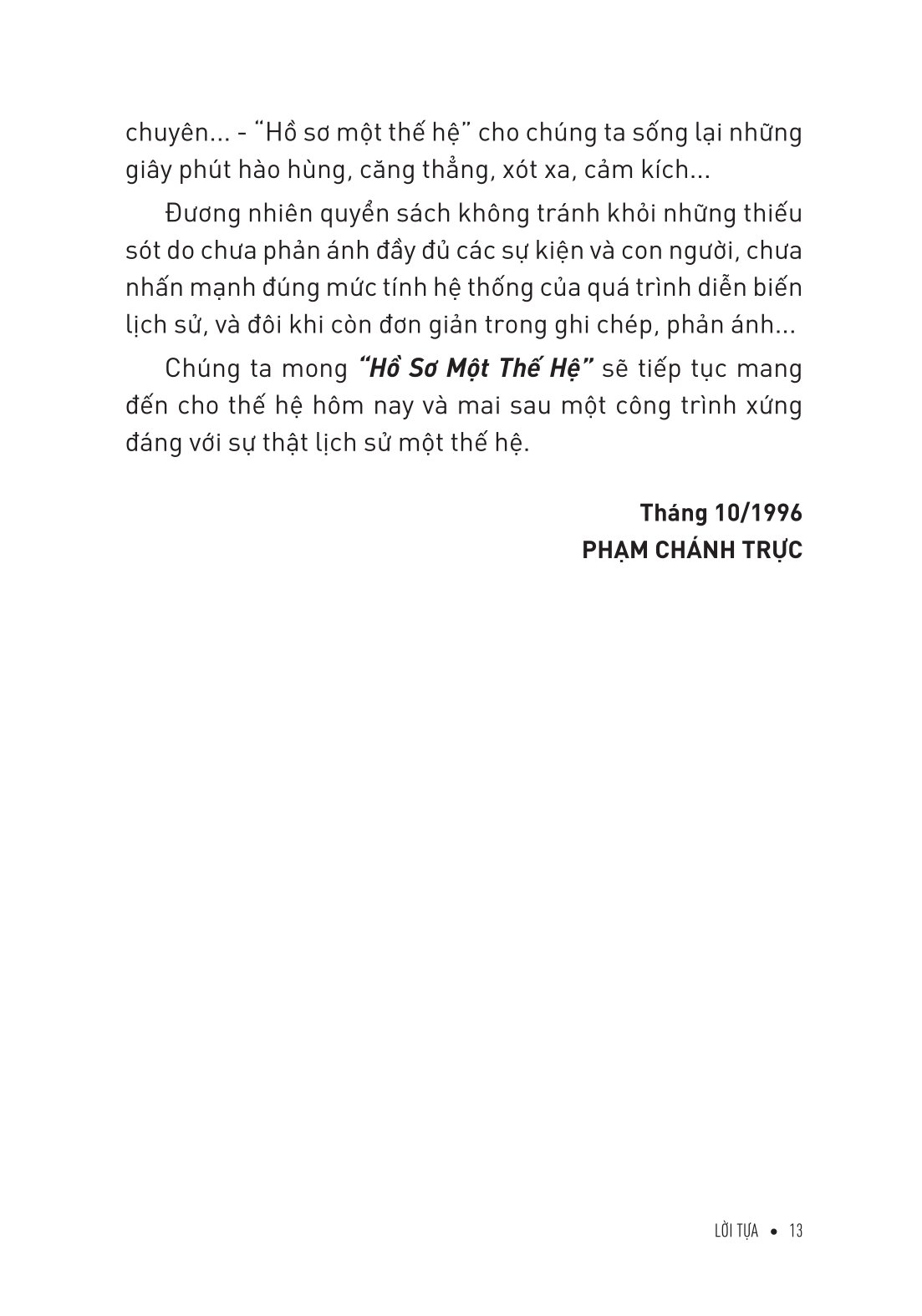 Hồ Sơ Một Thế Hệ