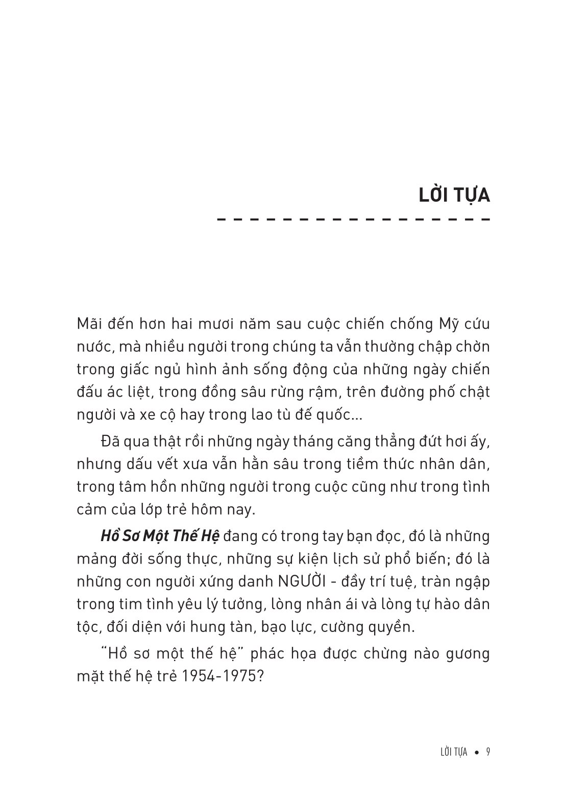 Hồ Sơ Một Thế Hệ