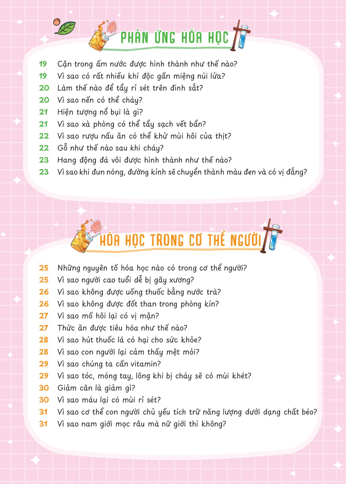 hóa học vui nhộn - những câu hỏi vì sao về hóa học