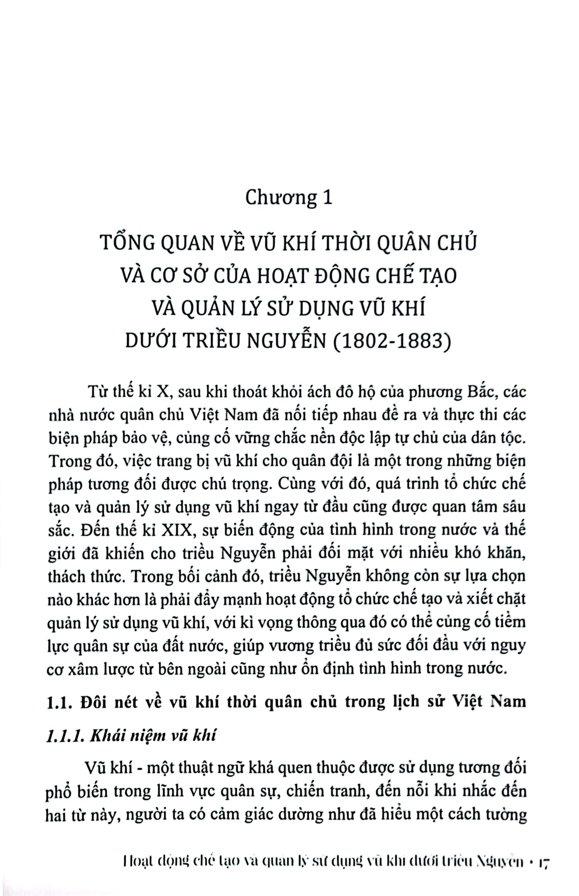 hoạt động chế tạo và quản lý sử dụng vũ khí dưới triều nguyễn giai đoạn 1802 - 1883 (sách chuyên khảo)