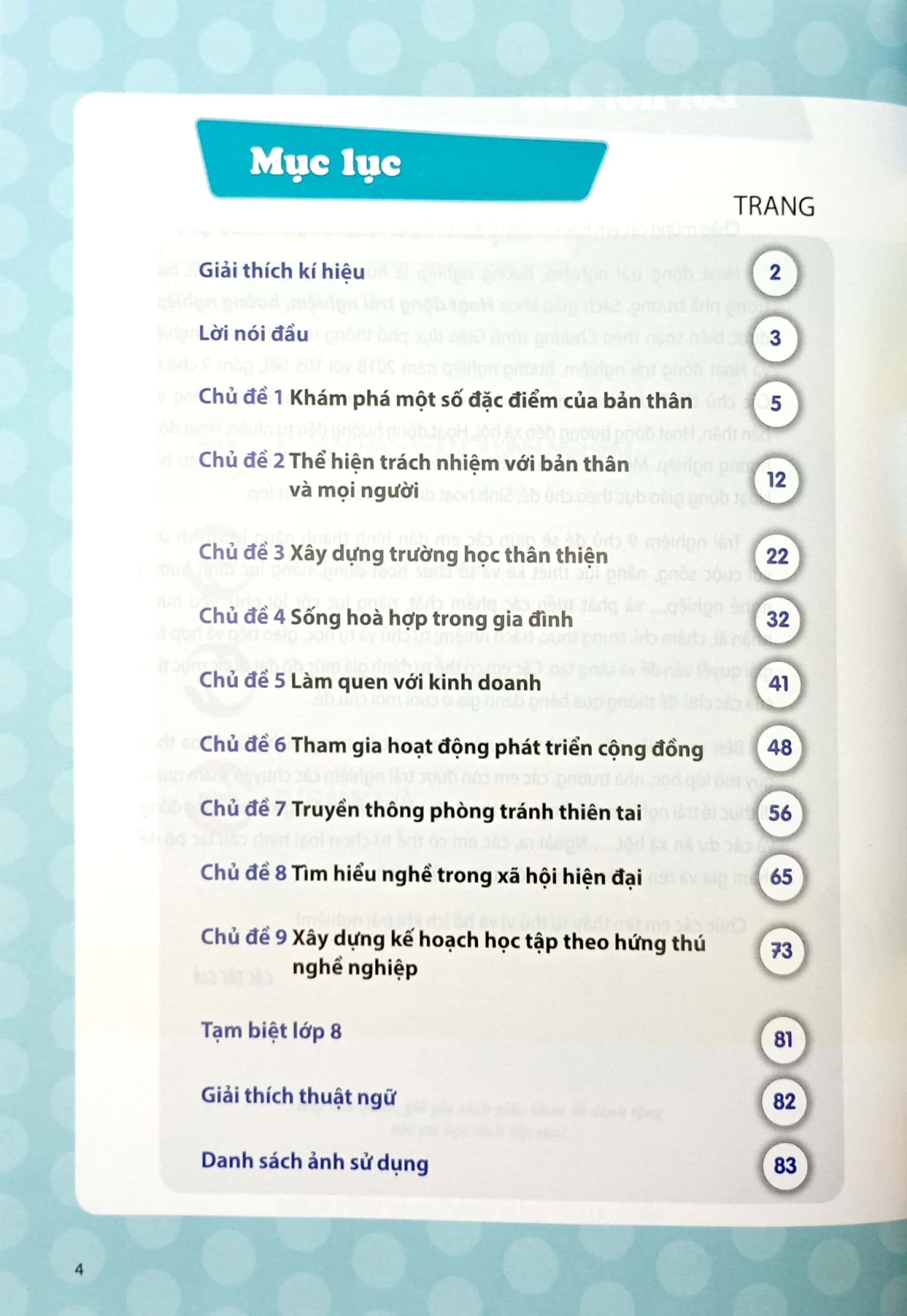 hoạt động trải nghiệm, hướng nghiệp 8 - bản 1 (chân trời sáng tạo) (chuẩn)