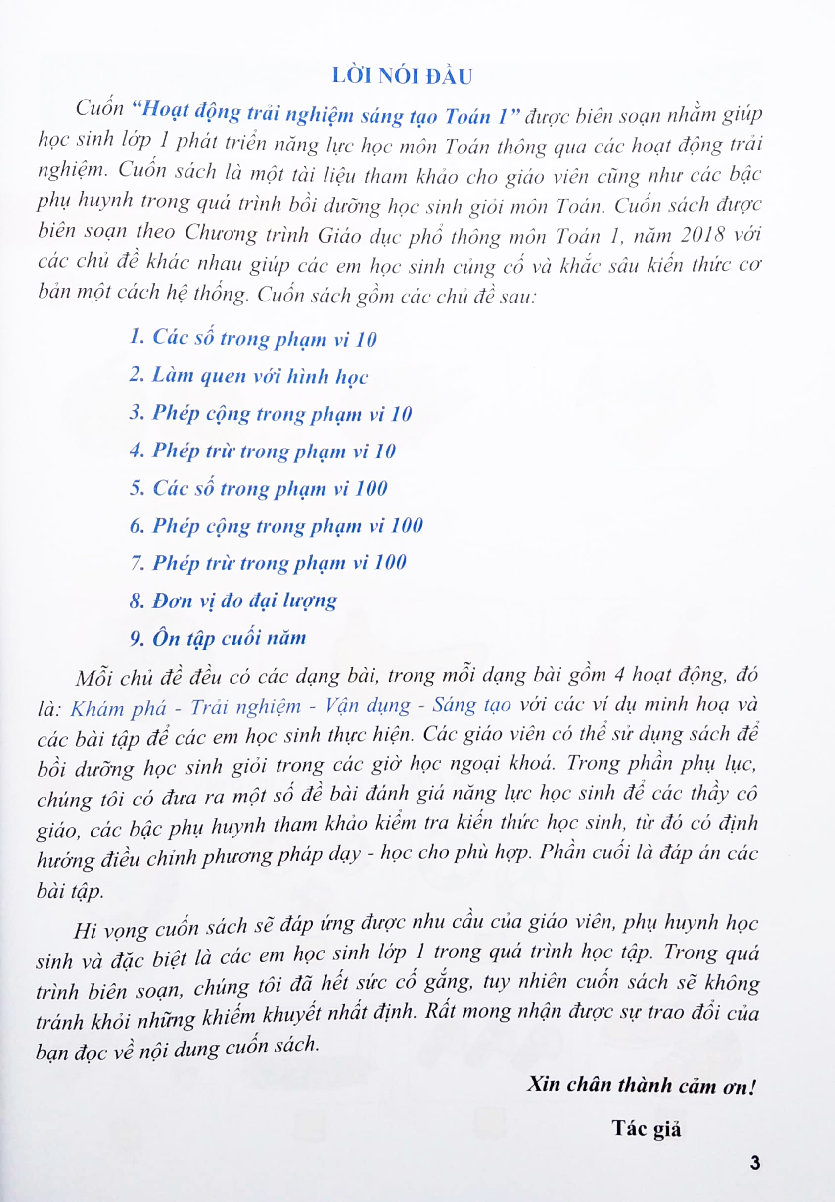 hoạt động trải nghiệm sáng tạo toán 1