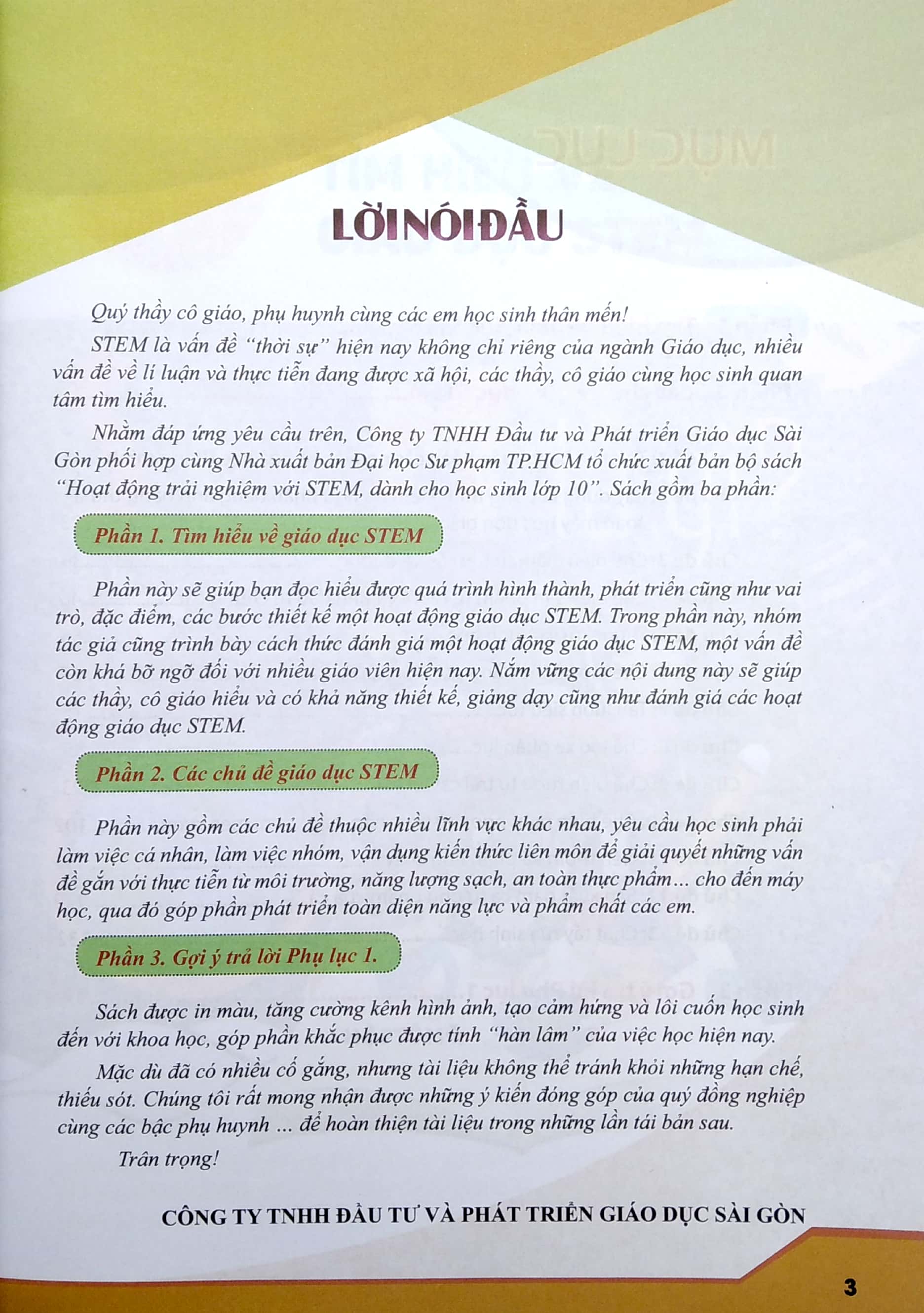 hoạt động trải nghiệm với steam dành cho học sinh - lớp 10