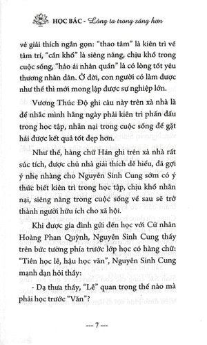 học bác lòng ta trong sáng hơn