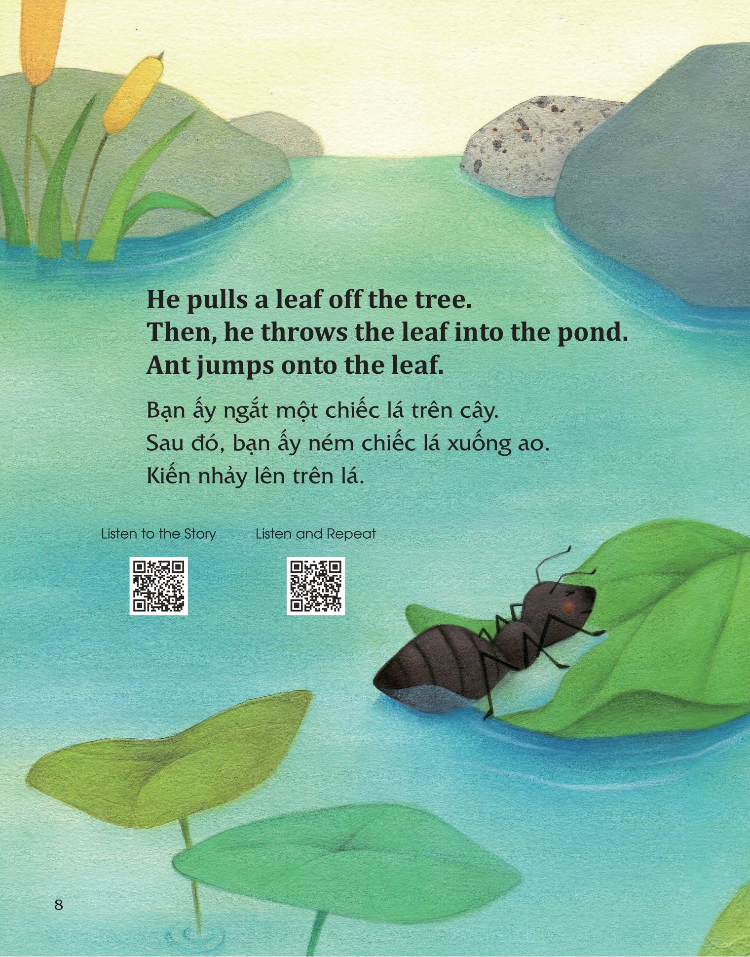 học tiếng anh cùng truyện ngụ ngôn aesop - kiến và bồ câu - the ant and the dove