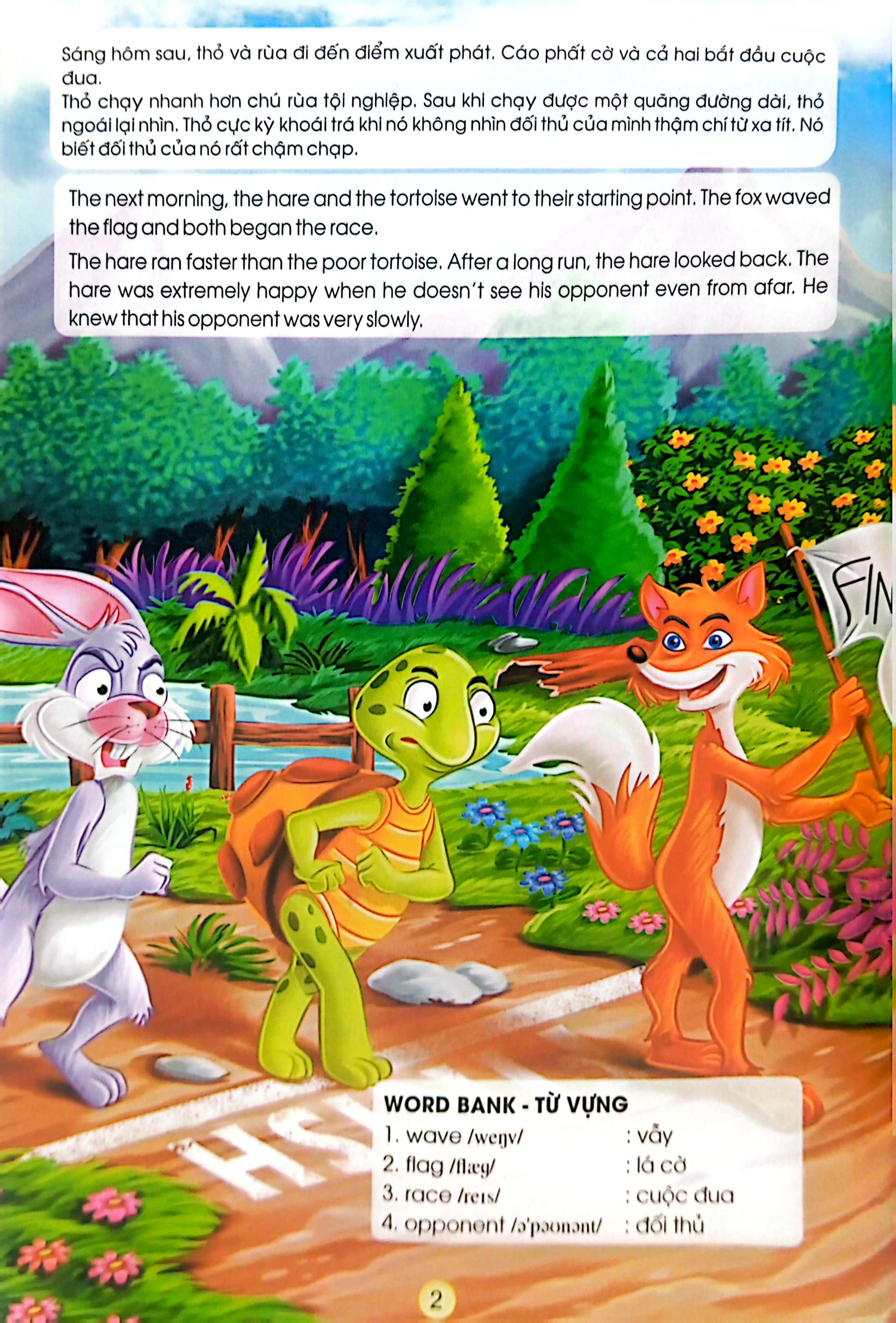 học tiếng anh song ngữ qua truyện ngụ ngôn - thỏ và rùa