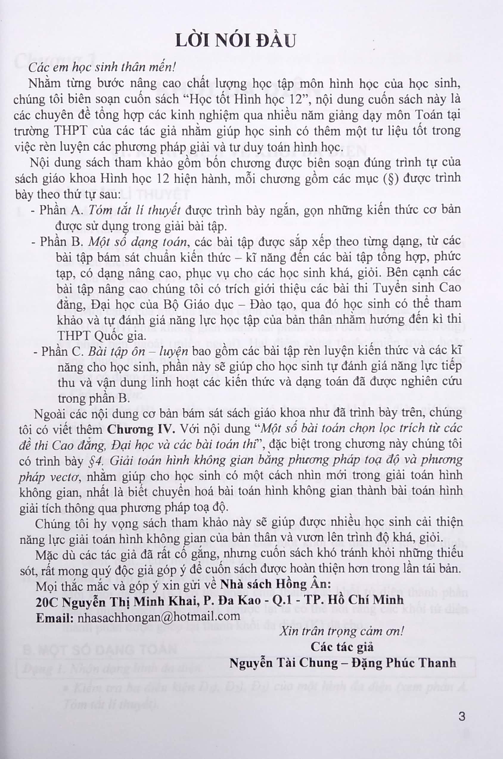 học tốt hình học 12 - bồi dưỡng học sinh khá giỏi