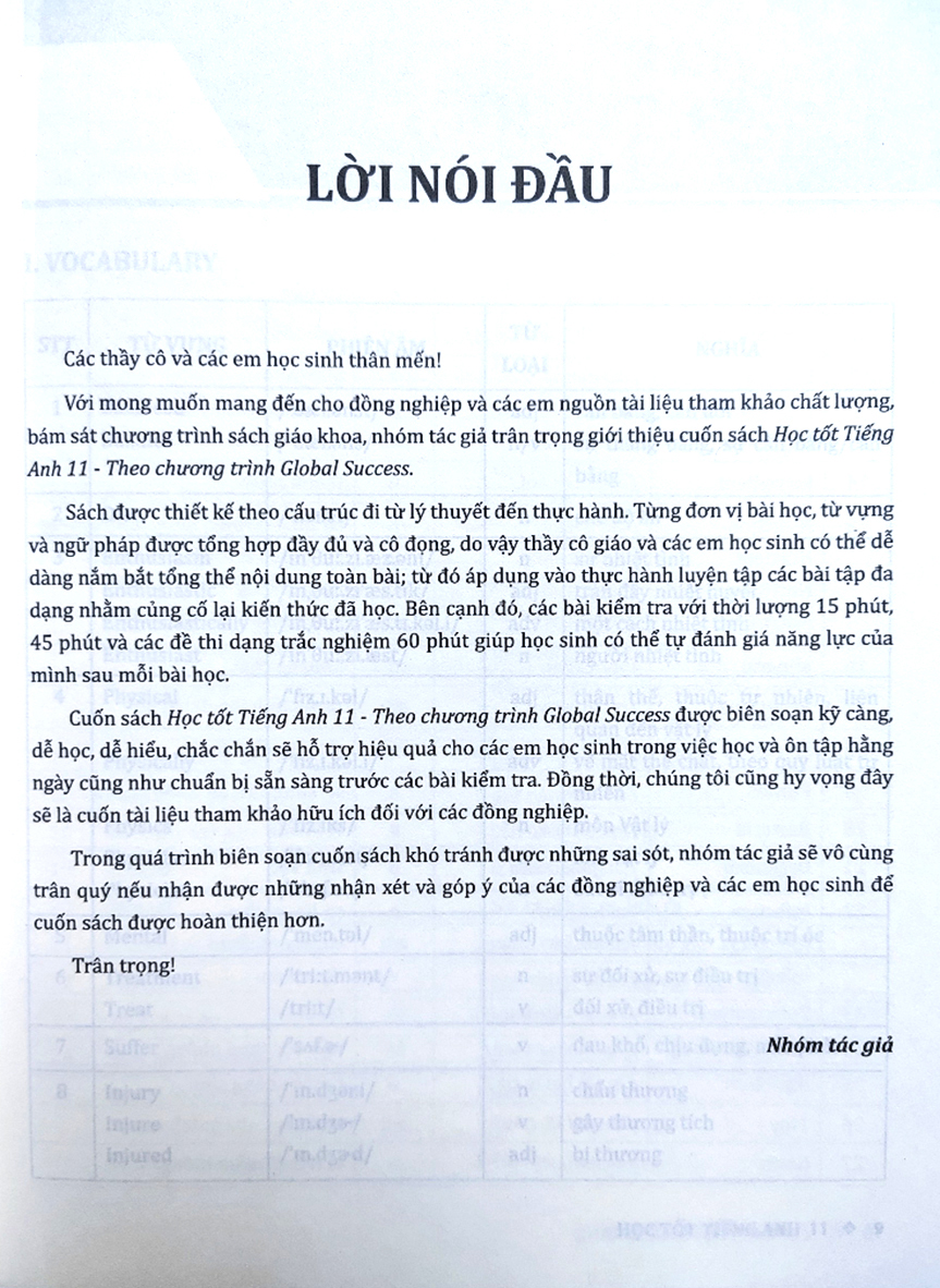 học tốt tiếng anh 11 (theo chương trình global success)