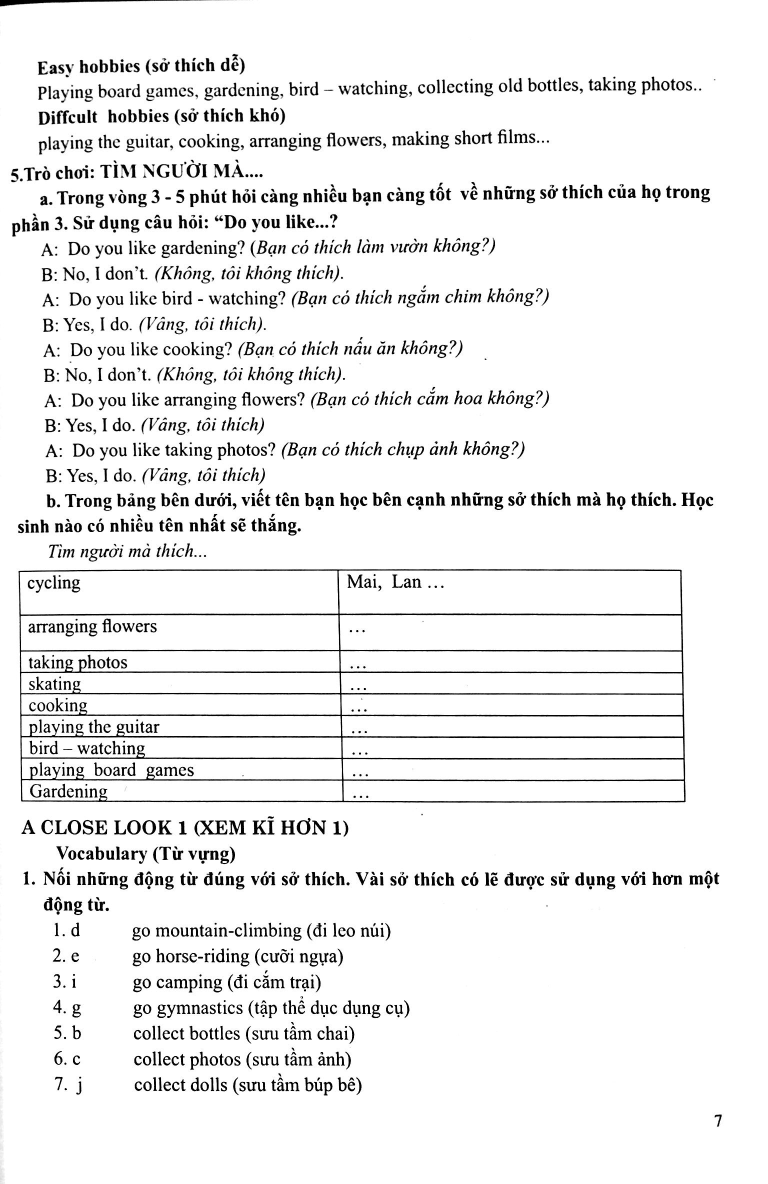 học tốt tiếng anh 7