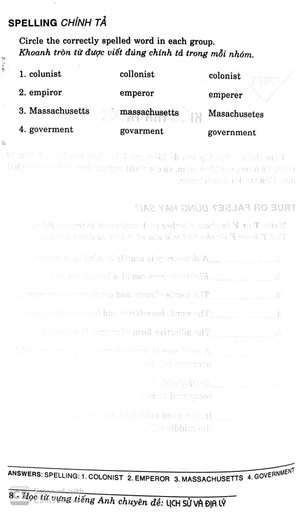 học từ vựng tiềng anh - lịch sử và địa lý
