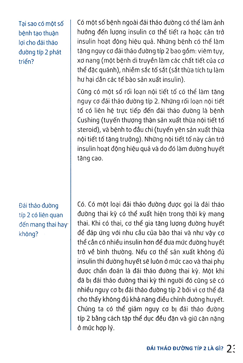 hỏi đáp về đái tháo đường típ 2