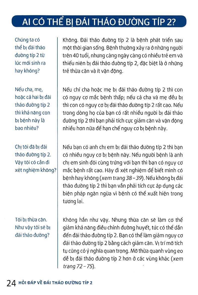 hỏi đáp về đái tháo đường típ 2