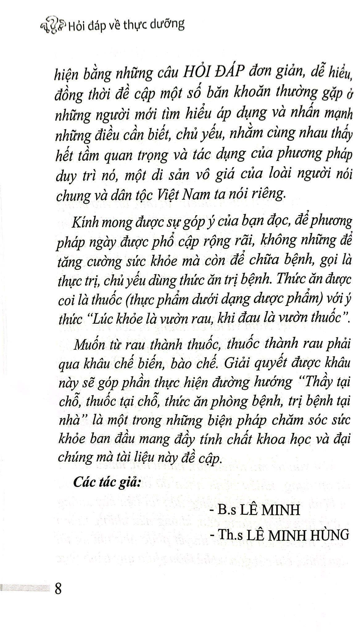hỏi đáp về thực dưỡng - ăn uống hợp lý để phòng và điều trị bệnh