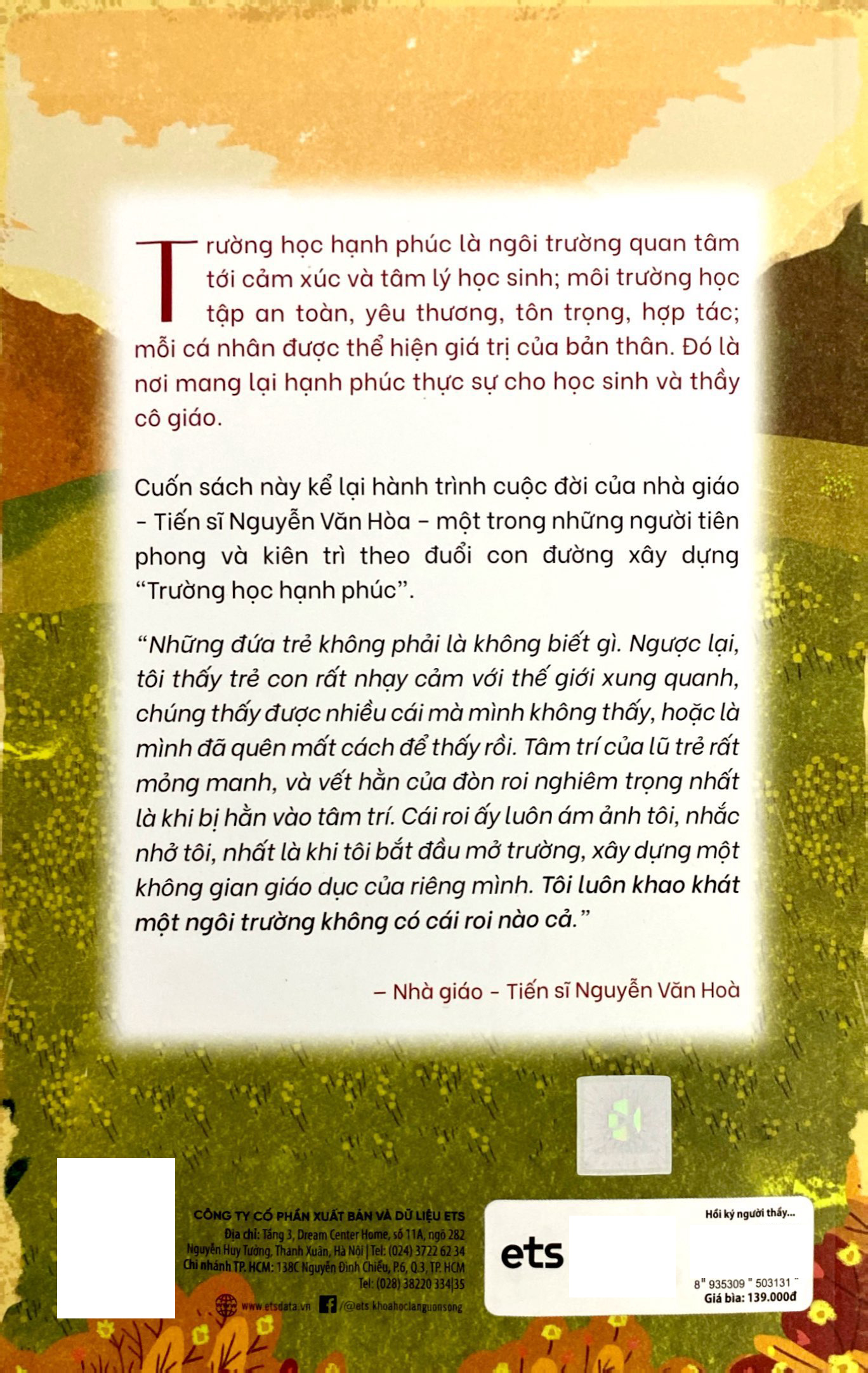 hồi ký người thầy xây trường hạnh phúc
