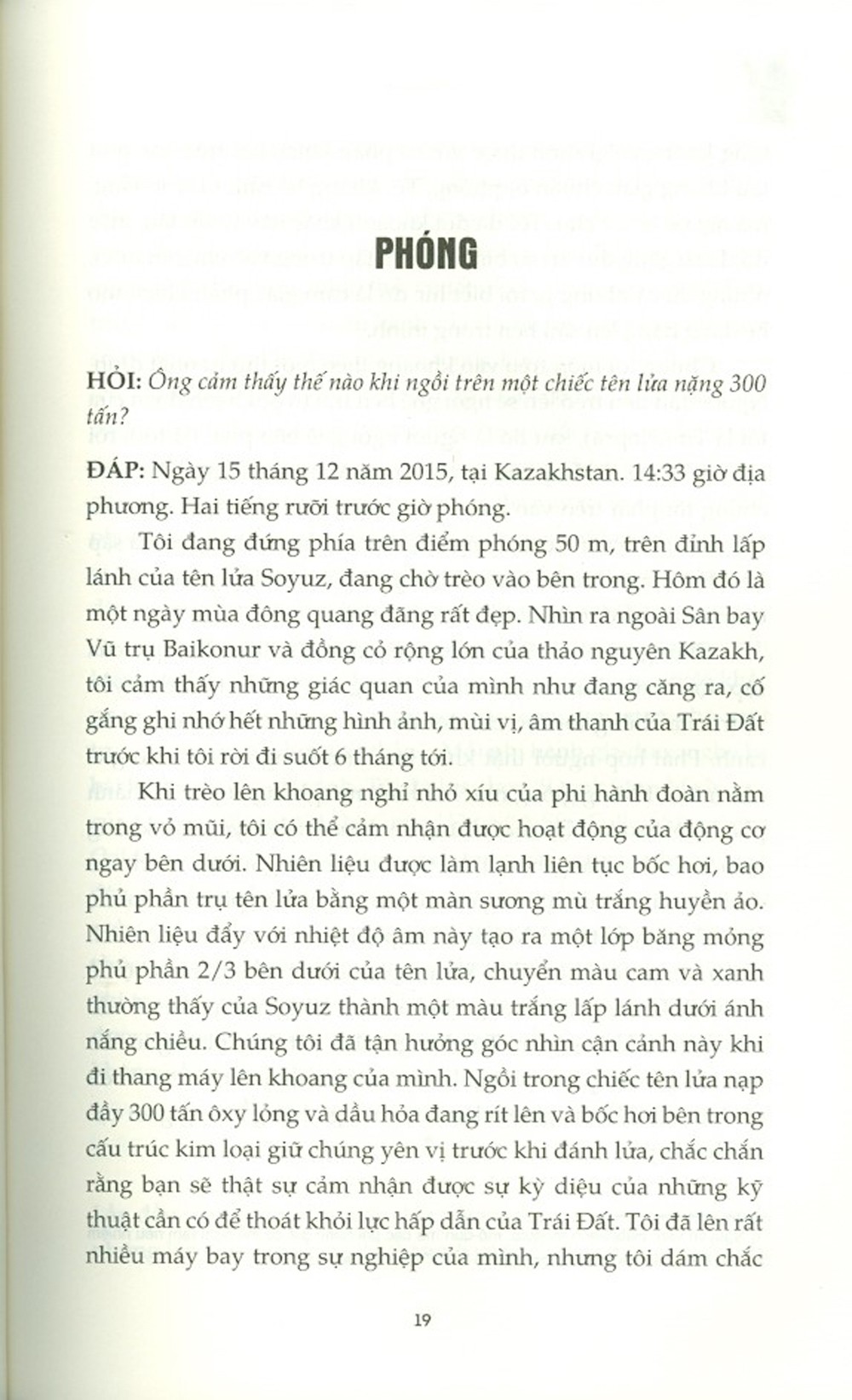 hỏi một phi hành gia