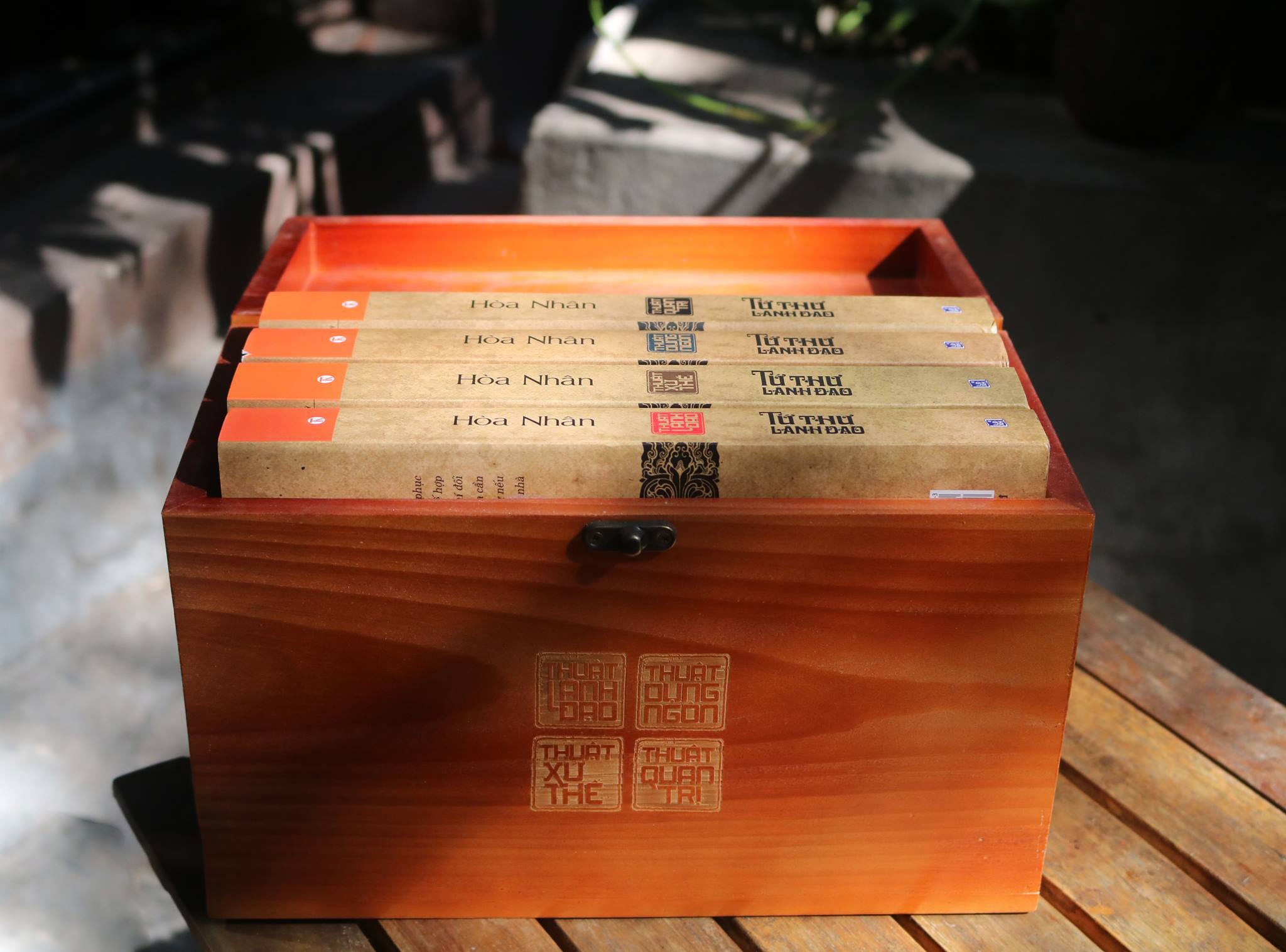 Hộp Gỗ Sách Tứ Thư Lãnh Đạo (Hộp 4 Cuốn) (Tái Bản 2025)