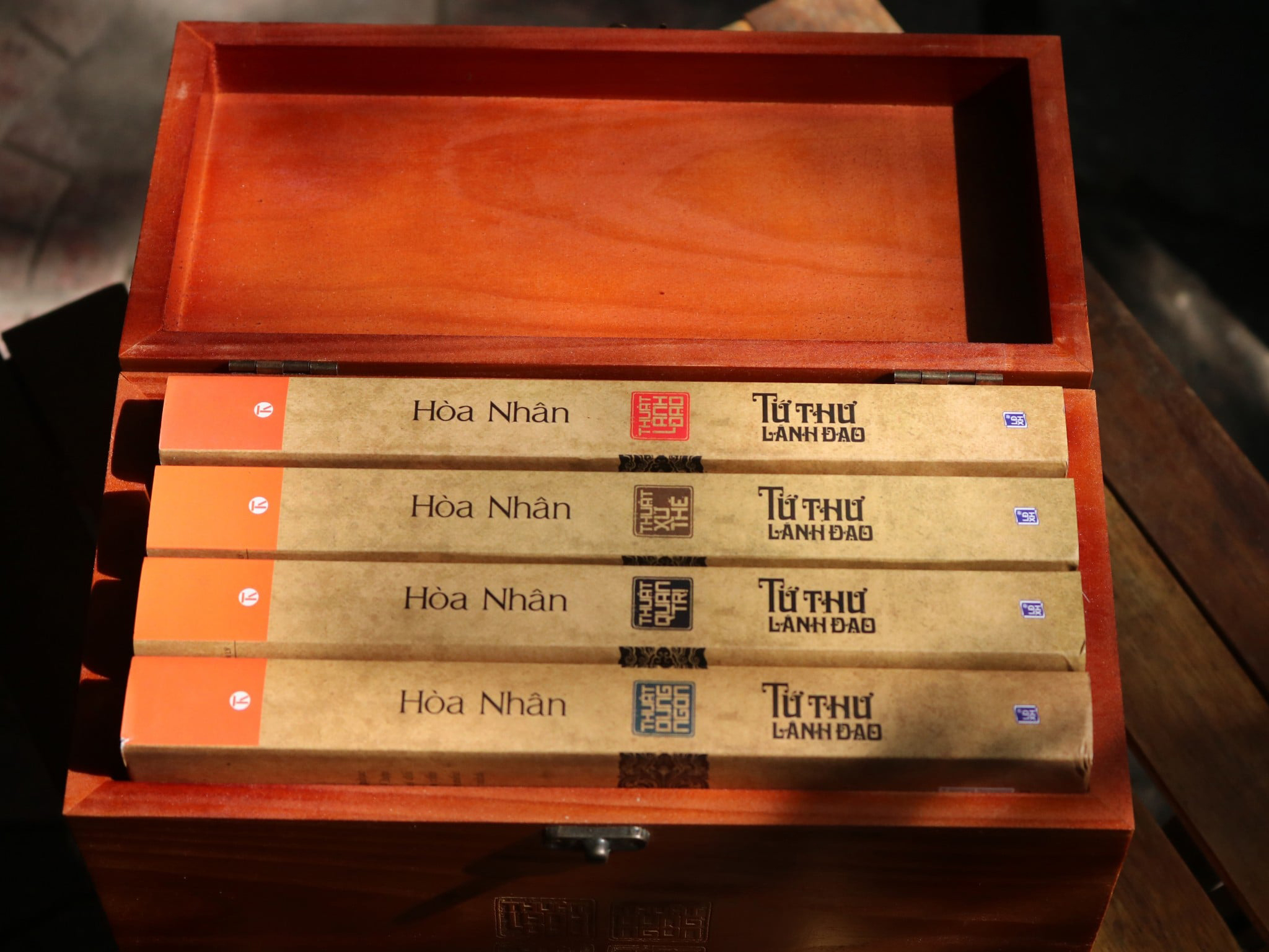 Hộp Gỗ Sách Tứ Thư Lãnh Đạo (Hộp 4 Cuốn) (Tái Bản 2025)