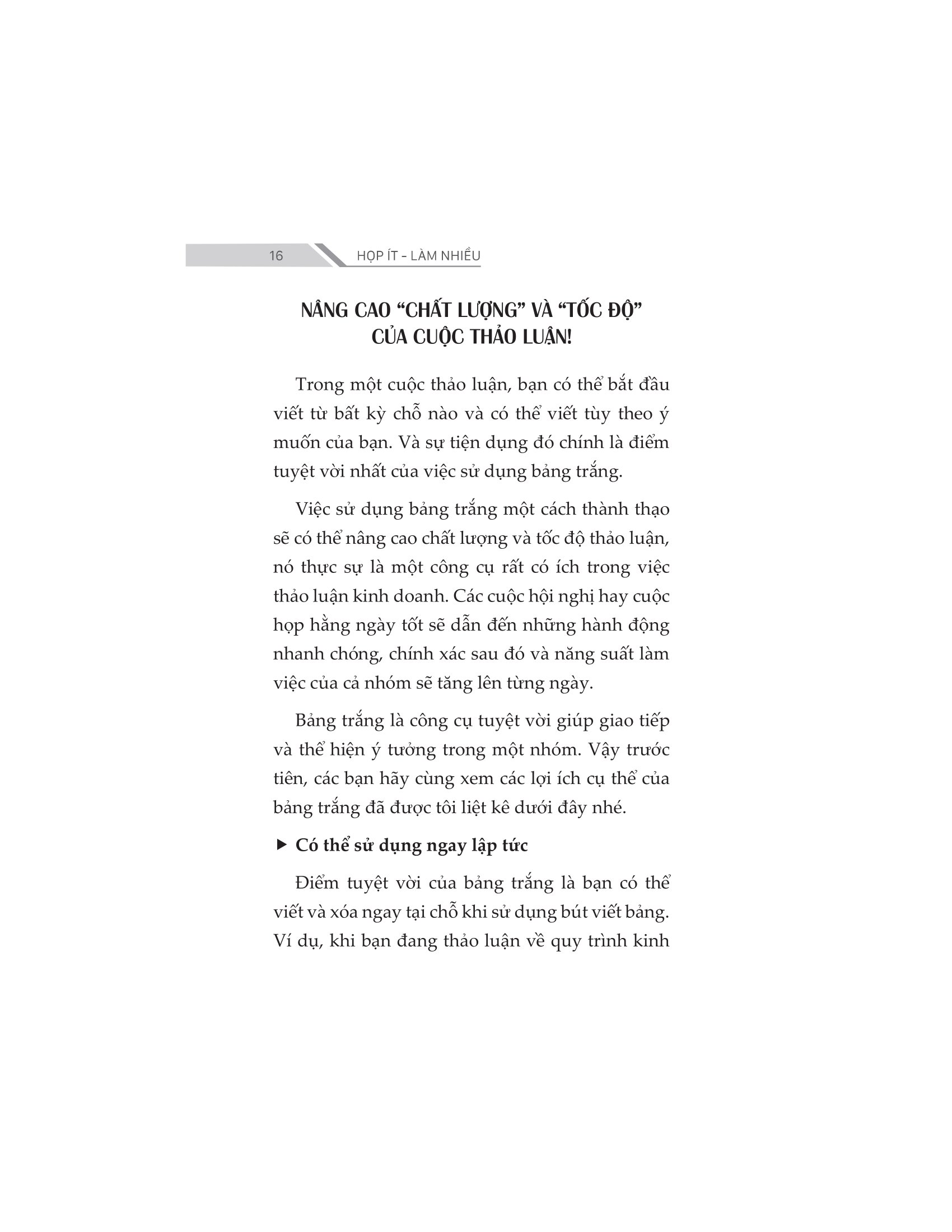 họp ít - làm nhiều