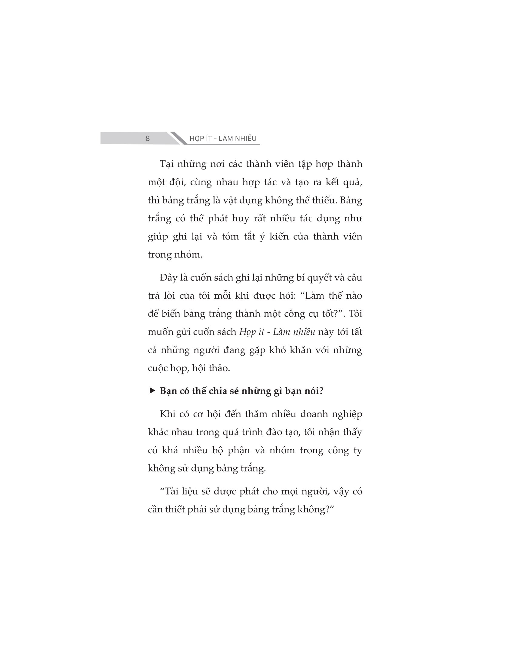 họp ít - làm nhiều