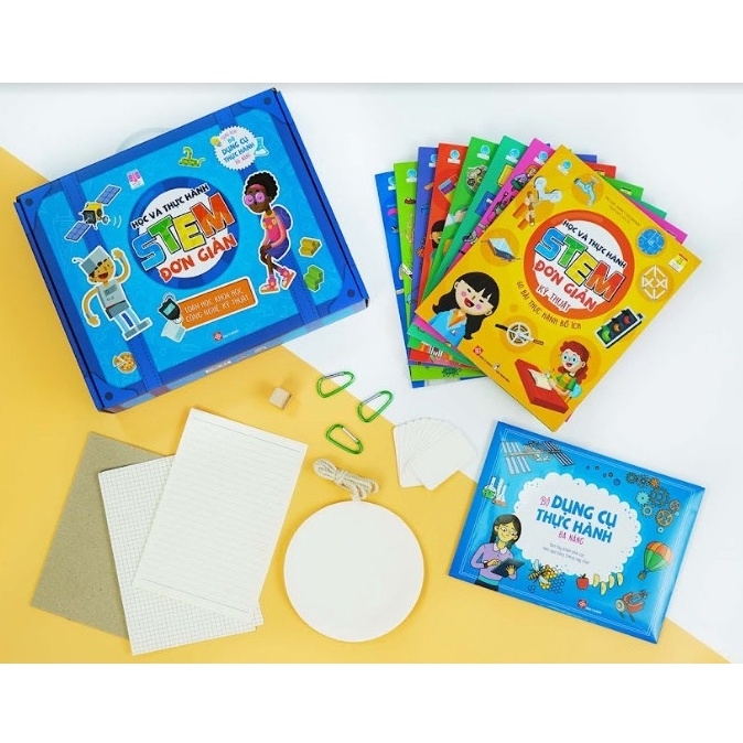 hộp sách học và thực hành stem đơn giản: toán học, khoa học, công nghệ, kỹ thuật