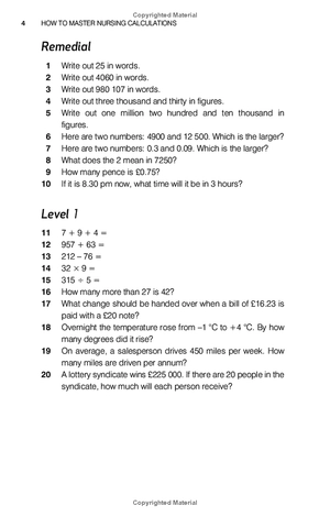 how to master nursing calculations: improve your maths and make sense of drug dosage charts