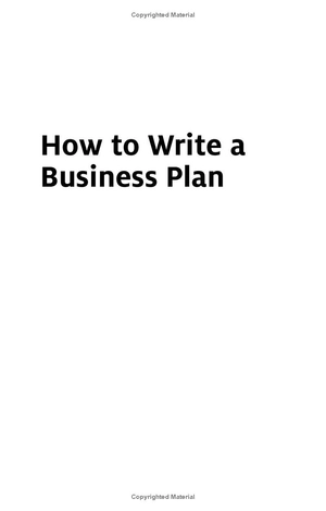how to write a business plan: win backing and support for your ideas and ventures