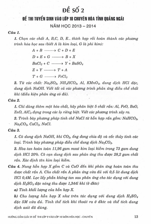 hướng dẫn giải 59 đề thi lớp 9 vào lớp 10 môn hóa học các trường chuyên - lớp chuyên bắc - trung - nam