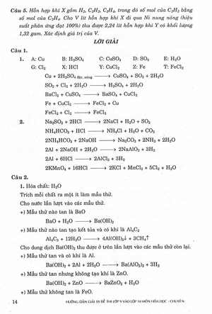 hướng dẫn giải 59 đề thi lớp 9 vào lớp 10 môn hóa học các trường chuyên - lớp chuyên bắc - trung - nam