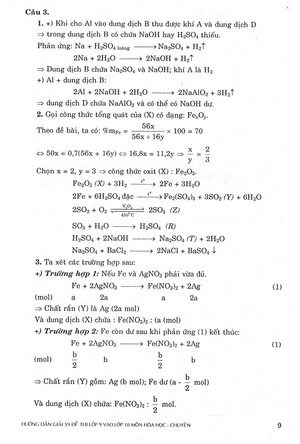 hướng dẫn giải 59 đề thi lớp 9 vào lớp 10 môn hóa học các trường chuyên - lớp chuyên bắc - trung - nam