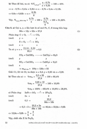 hướng dẫn giải 59 đề thi lớp 9 vào lớp 10 môn hóa học các trường chuyên - lớp chuyên bắc - trung - nam