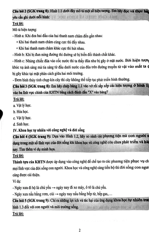 hướng dẫn giải bài tập khoa học tự nhiên 6 (theo bộ sách kết nối tri thức)