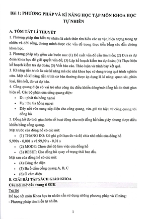 hướng dẫn giải bài tập khoa học tự nhiên 7 (theo bộ sách kết nối tri thức)