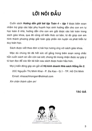 hướng dẫn giải bài tập toán 4 - tập 1 (bám sát sgk chân trời sáng tạo)