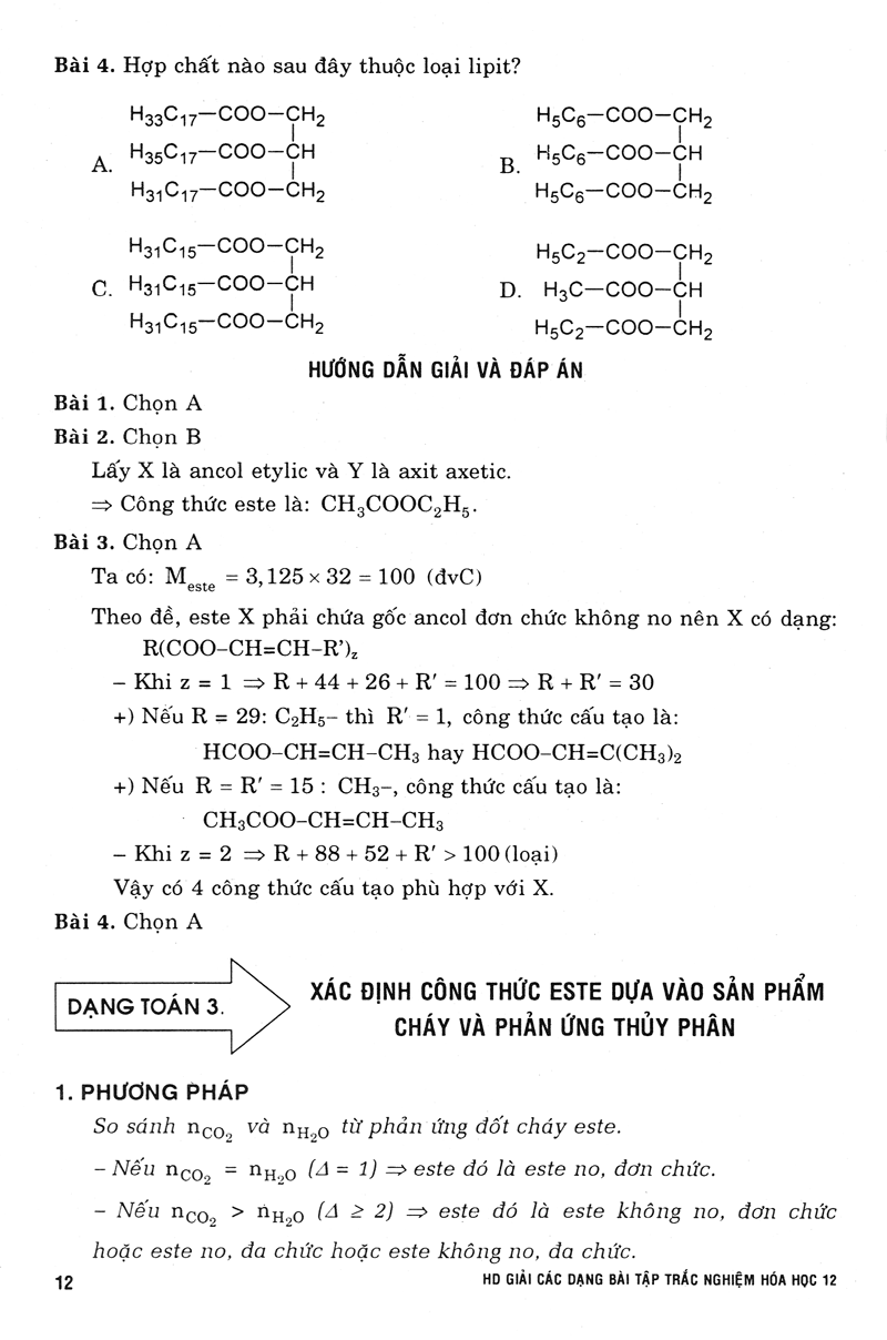 hướng dẫn giải các dạng bài tập trắc nghiệm hoá học 12