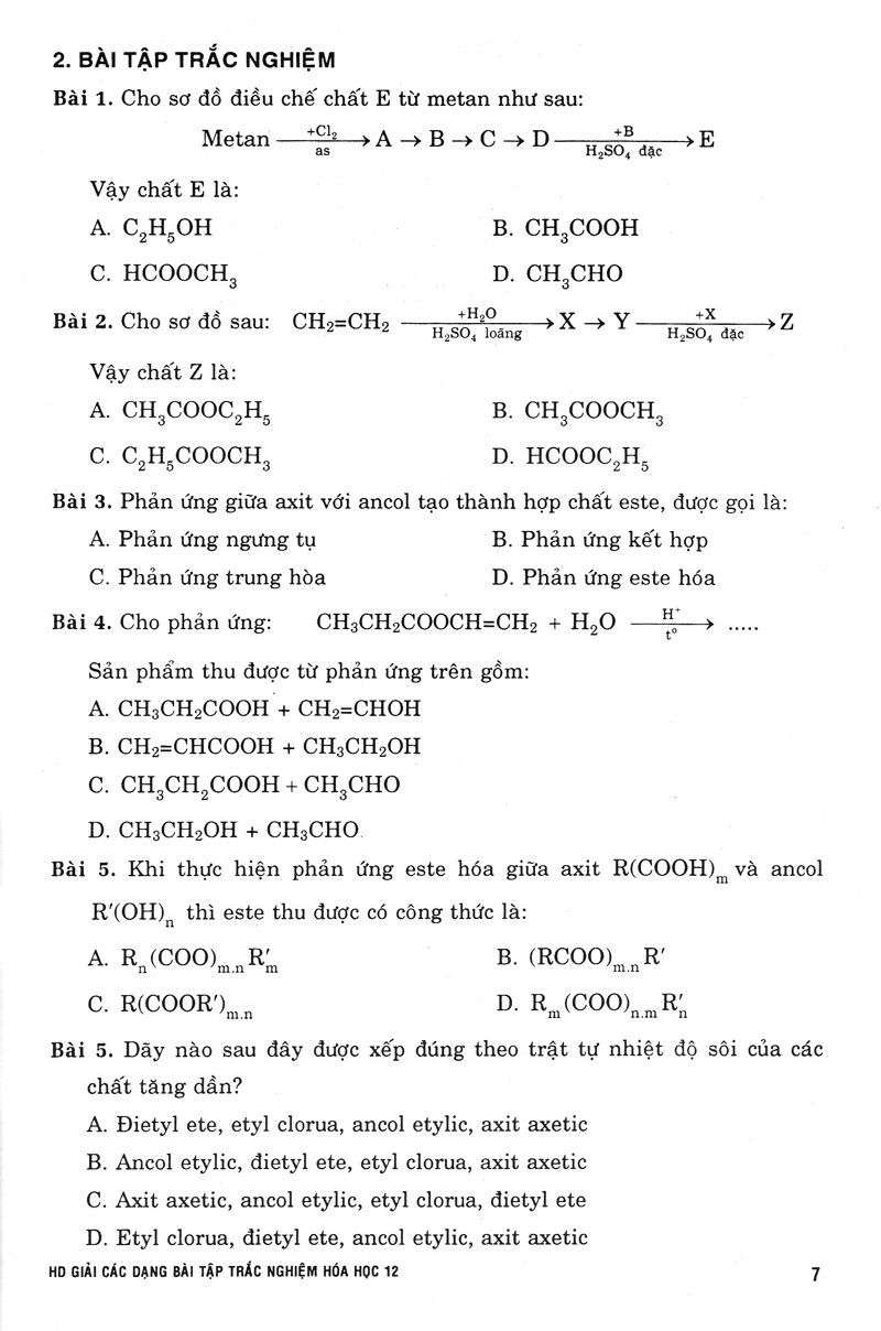 hướng dẫn giải các dạng bài tập trắc nghiệm hoá học 12