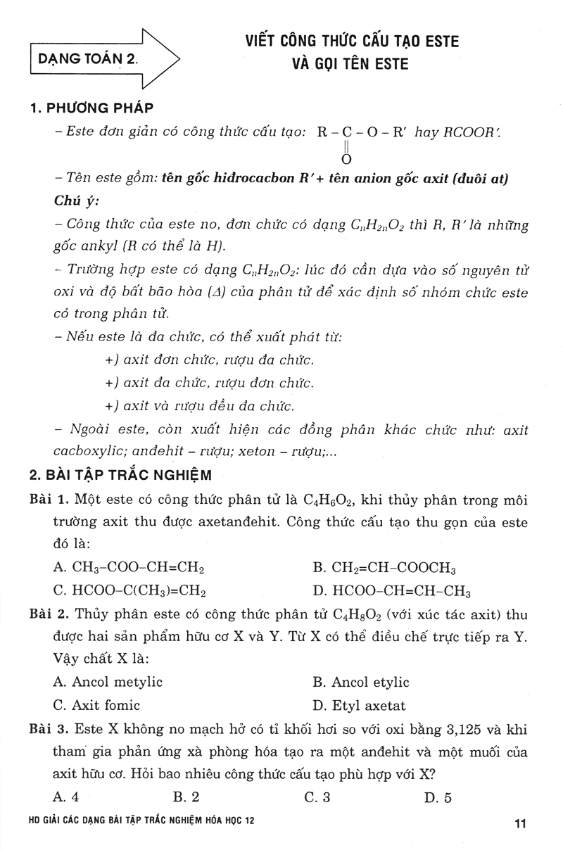 hướng dẫn giải các dạng bài tập trắc nghiệm hoá học 12
