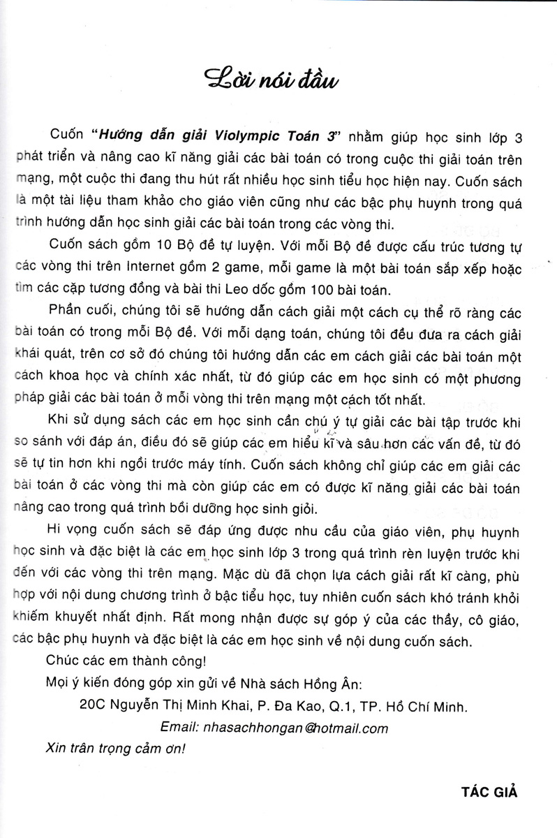 Hướng Dẫn Giải Violympic Toán 3