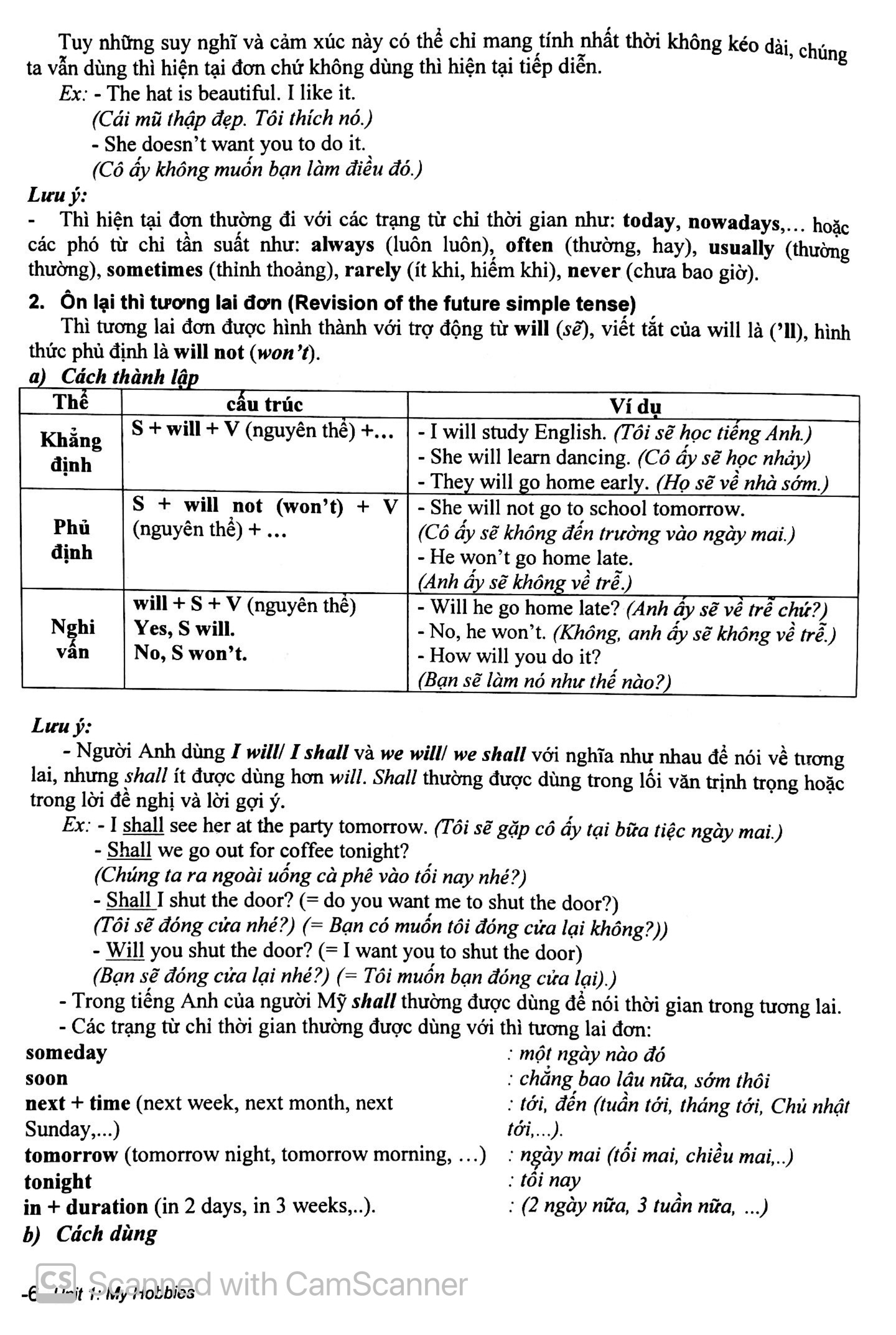 hướng dẫn học & làm bài tiếng anh 7