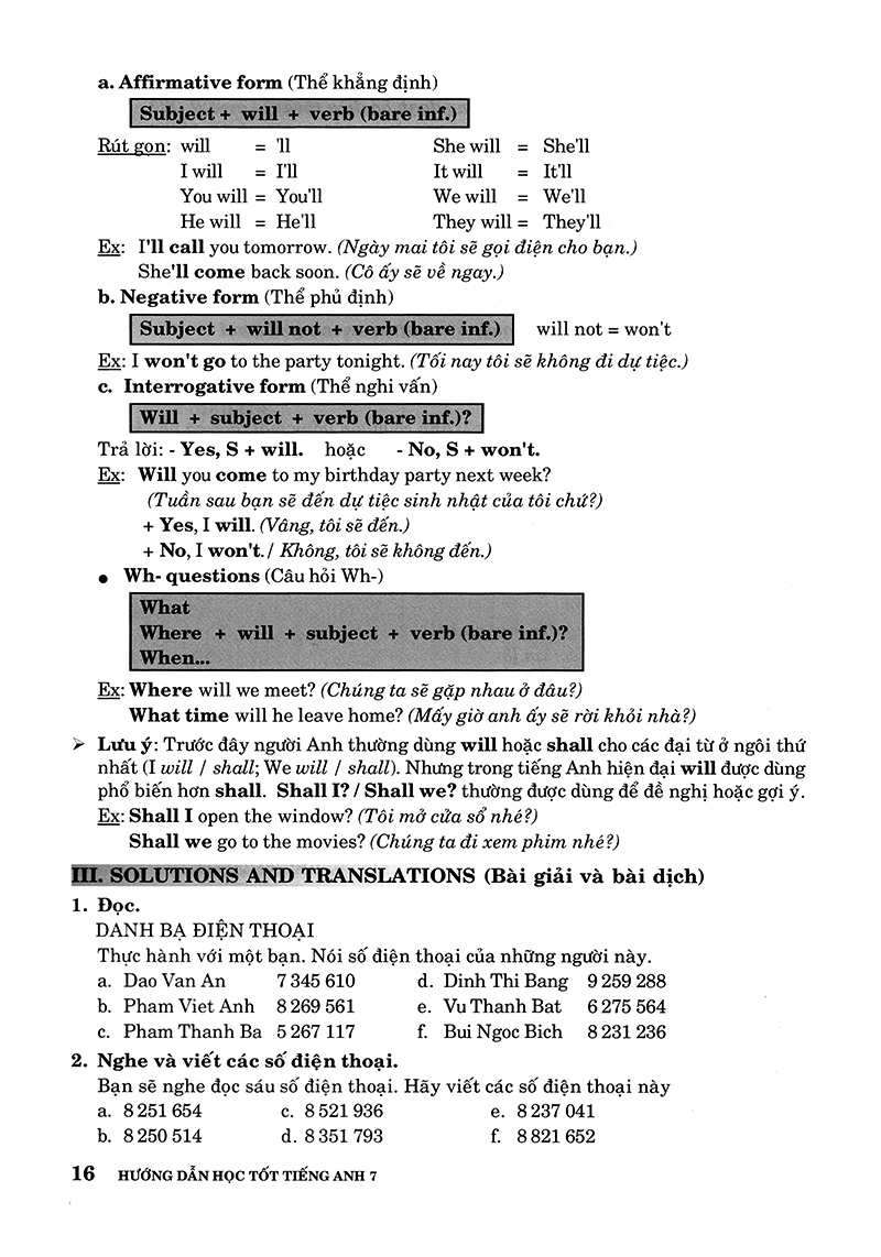 hướng dẫn học tốt tiếng anh 7