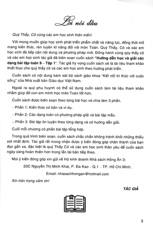 hướng dẫn học và giải các dạng bài tập toán 9 - tập 1 (bám sát sgk kết nối tri thức với cuộc sống)