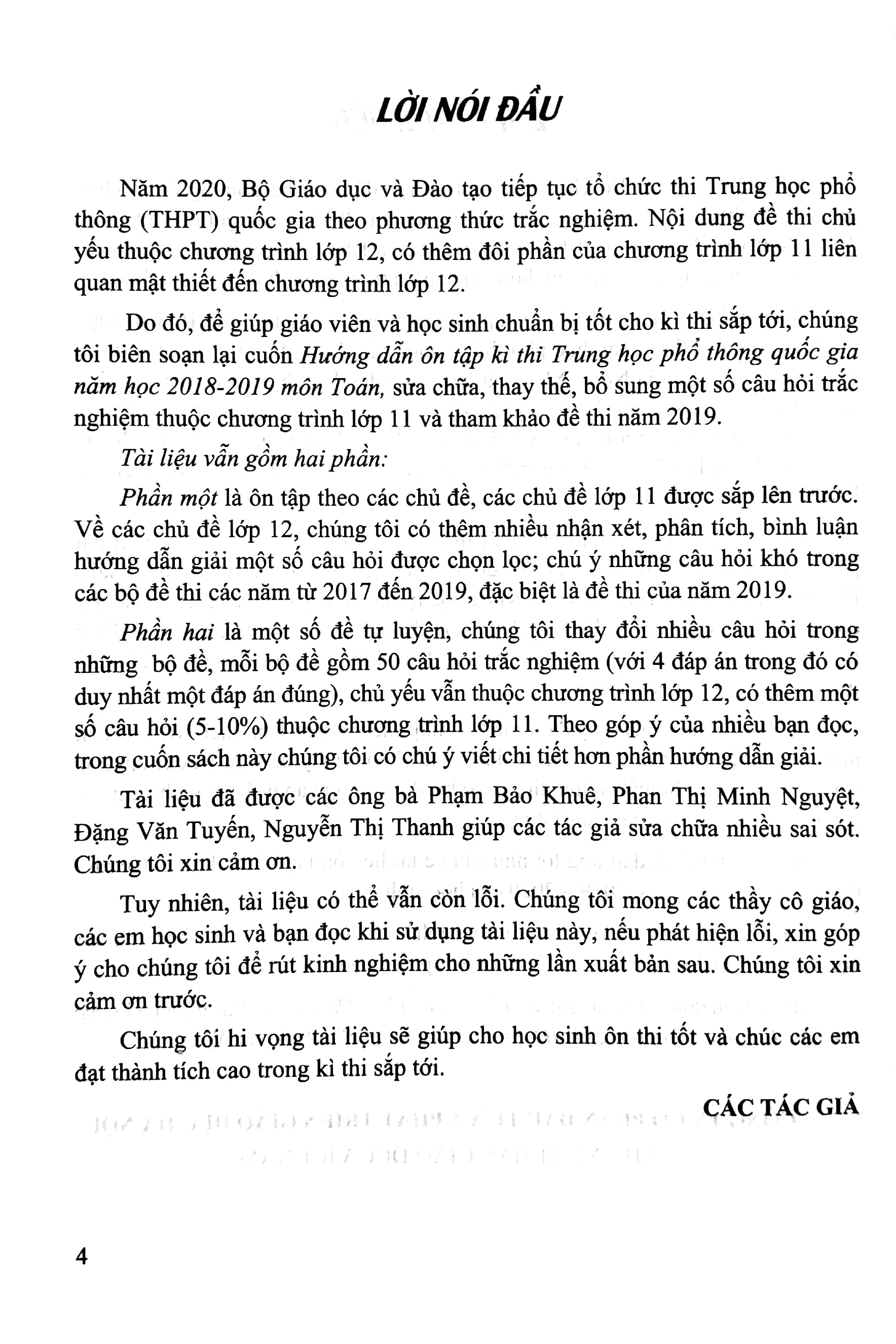 hướng dẫn ôn tập kì thi thpt quốc gia năm học 2019 - 2020 môn toán