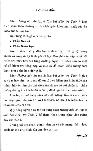 hướng dẫn ôn tập & làm bài kiểm tra toán 7