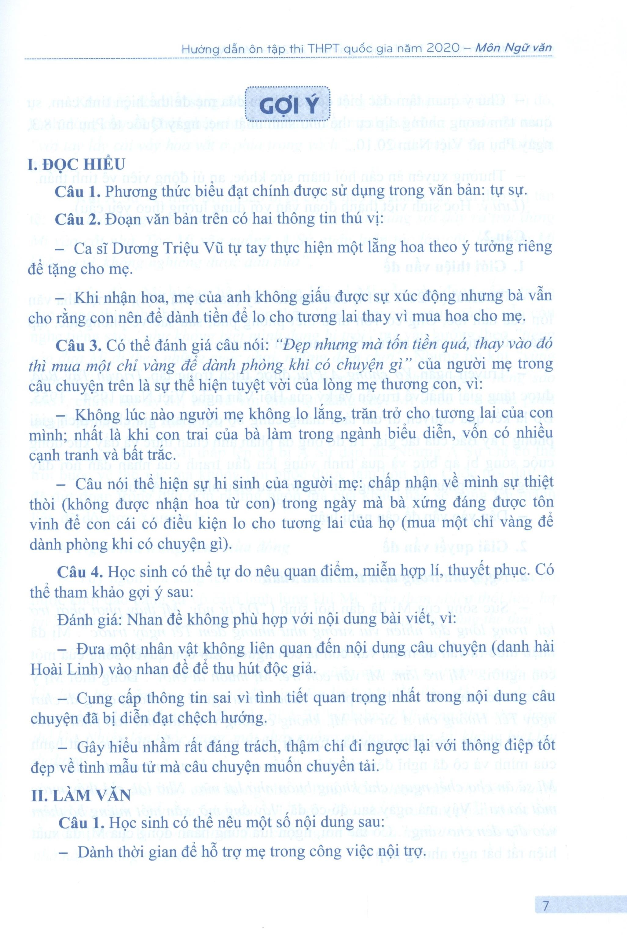 hướng dẫn ôn tập thi thpt quốc gia năm 2020 môn ngữ văn