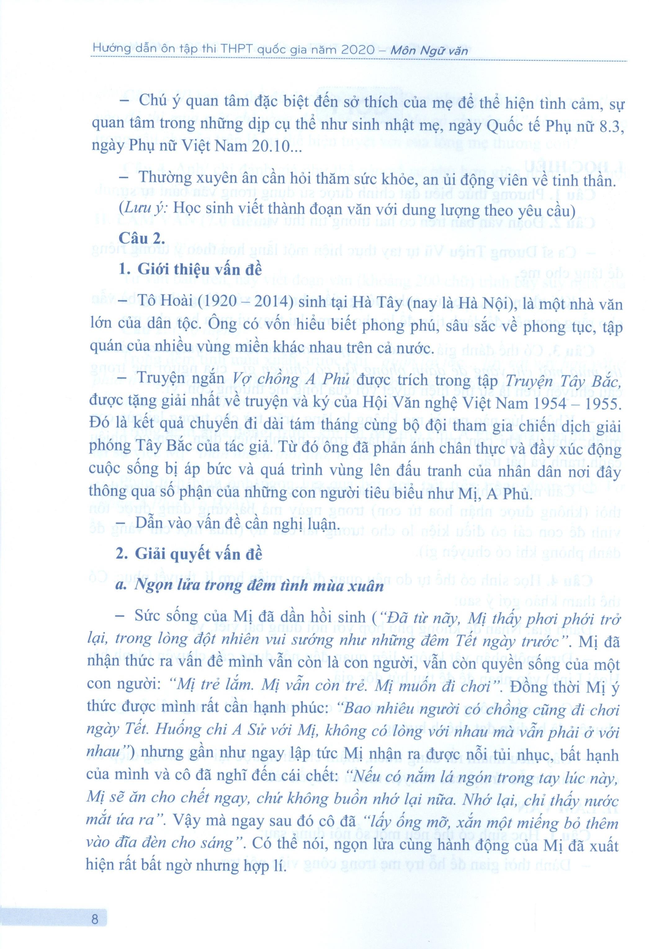 hướng dẫn ôn tập thi thpt quốc gia năm 2020 môn ngữ văn