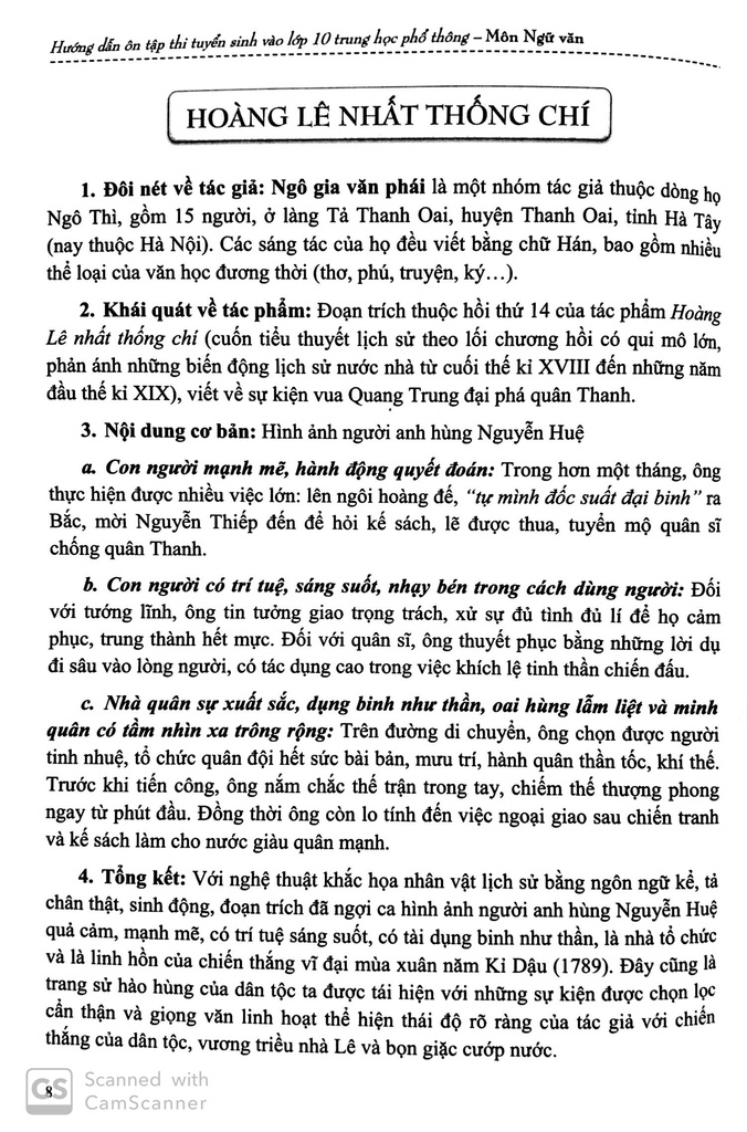 hướng dẫn ôn tập thi tuyển sinh lớp 10 trung học phổ thông - môn ngữ văn (tái bản 2019)