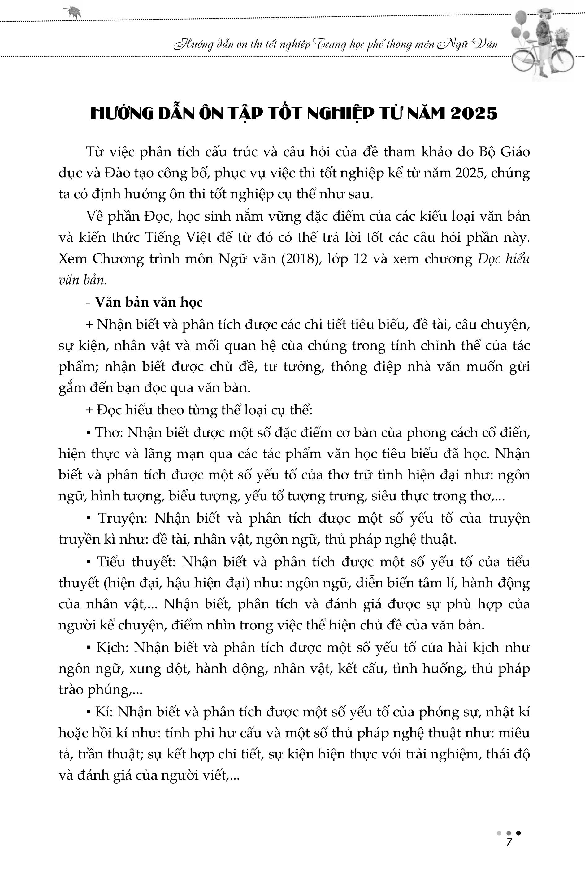 hướng dẫn ôn thi tốt nghiệp trung học phổ thông - môn ngữ văn