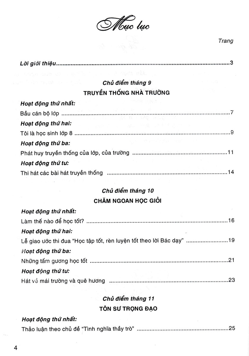 hướng dẫn thực hiện hoạt động giáo dục ngoài giờ lên lớp - lớp 8 (dùng chung cho các bộ sgk hiện hành)