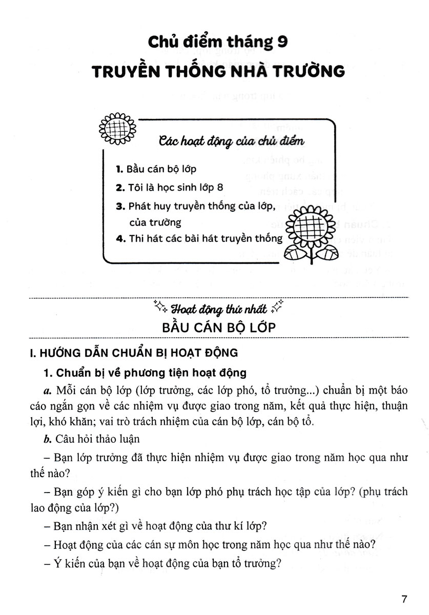 hướng dẫn thực hiện hoạt động giáo dục ngoài giờ lên lớp - lớp 8 (dùng chung cho các bộ sgk hiện hành)