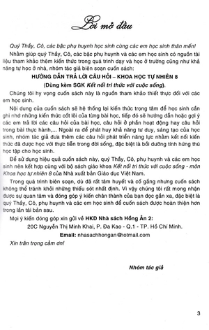 hướng dẫn trả lời câu hỏi khoa học tự nhiên 8 (bám sát sgk kết nối tri thức với cuộc sống)