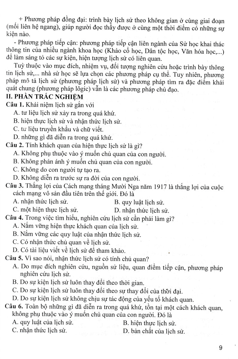 hướng dẫn trả lời câu hỏi tự luận và trắc nghiệm lịch sử 10 (biên soạn theo chương trình giáo dục phổ thông mới - định hướng phát triển năng lực)